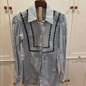 Free People Blue Striped Shirt